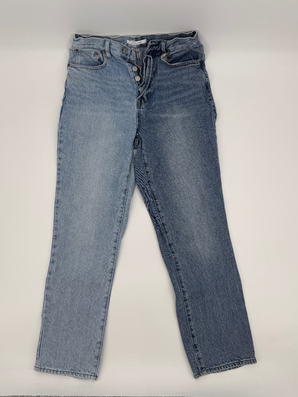 PacSun Two Tone Colorblock Dad Jeans High Rise Button Fly Straight Leg Size 27